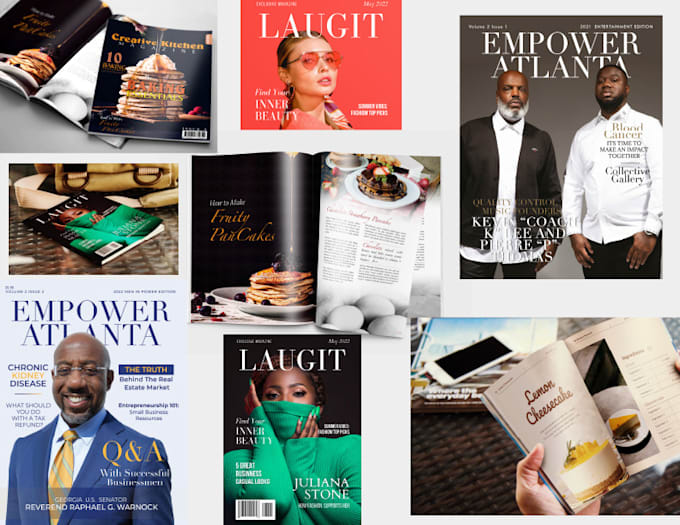 do a premium magazine design, catalog and book cover maker