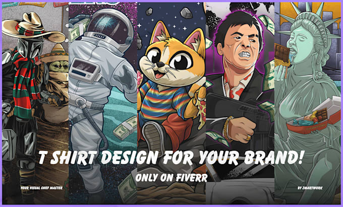 create custom tshirt design clothing brand illustration for your brand or band