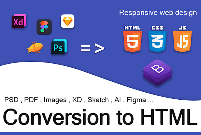 Convert psd to html css responsive bootstrap by Pixellk | Fiverr