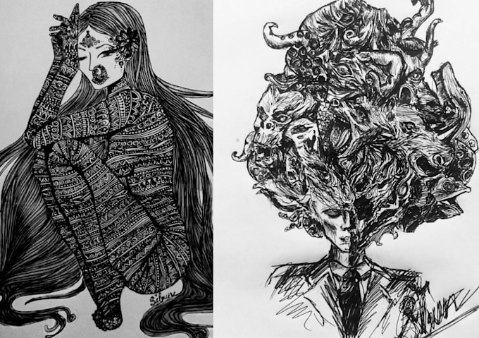 Best Deals! I will draw dark and detailed original tattoo for you  for $30