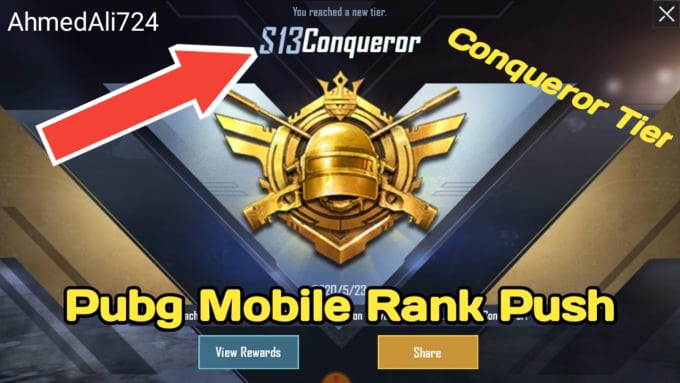 Push Your Rank To Conqueror Or Ace Tier In Pubg Mobile By Ahmedali724