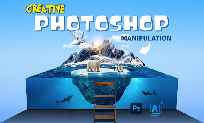 do fast creative photoshop image editing and photo manipulation