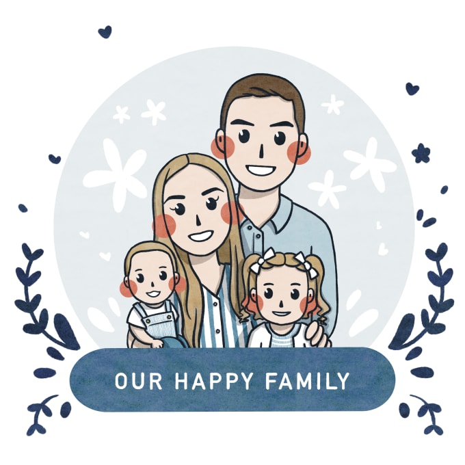 Free Vector | Family cute cartoon drawing