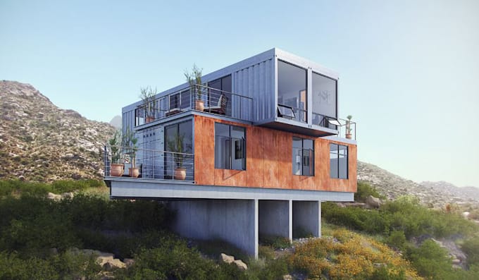 plan design 3d shipping container home house shop restaurant warehouse architect