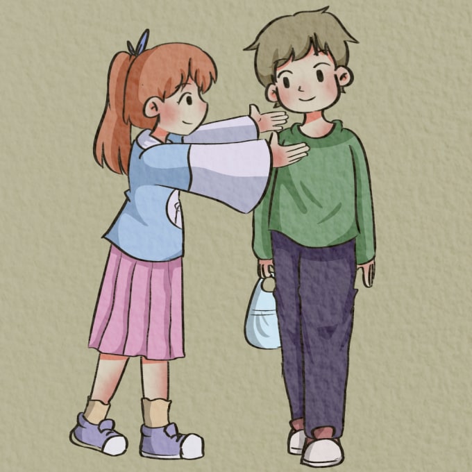 Draw cute illustration personal,couple or family cartoon by Aznunz | Fiverr