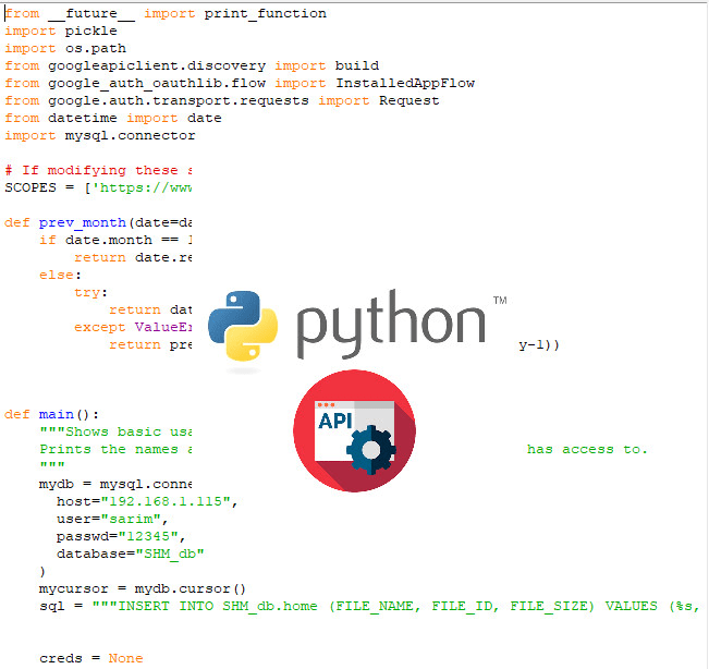 Integrate api with python script as per your requirements by Syed_sarim ...