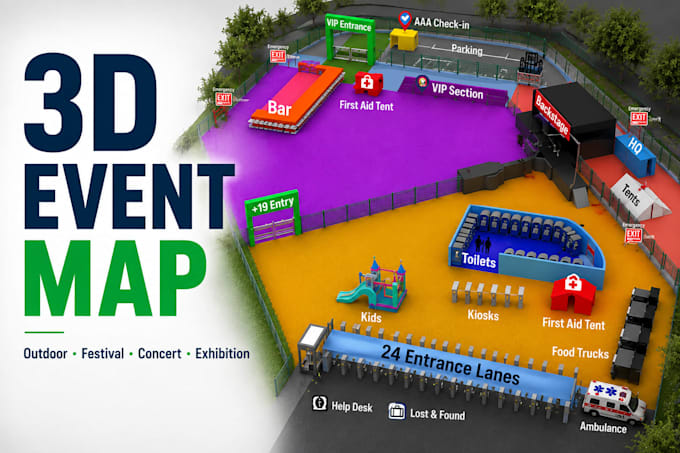 design 3d wayfinding map for events and exhibitions