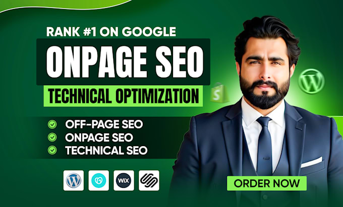 do technical onpage SEO for wordpress, wix, squarespace, godaddy websites