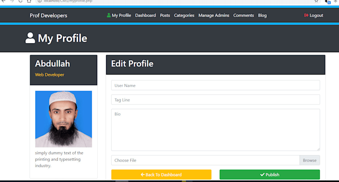 develop a complete responsive website with oop php and mysql