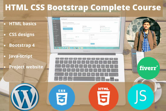 Teach you html, css, bootstrap 4 and a complete web project by Arbaaz ...