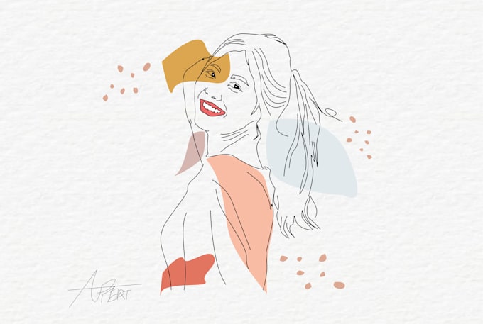 draw line art portrait illustration