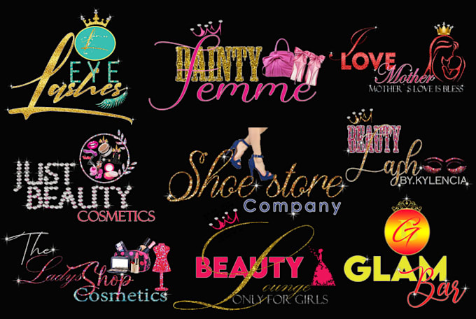 Do beautiful feminine luxury glitter signature logo by Sadiaaziz123 ...