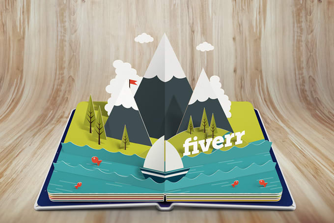 Make realistic popup book from logo or photo to mockup in 24 hours by