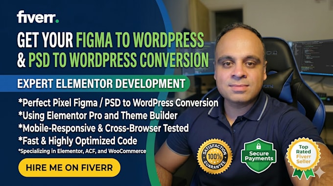 convert figma to wordpress, PSD to wordpress using elementor