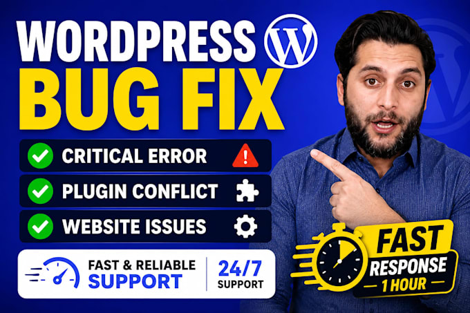fix wordpress bugs, critical errors and website issues