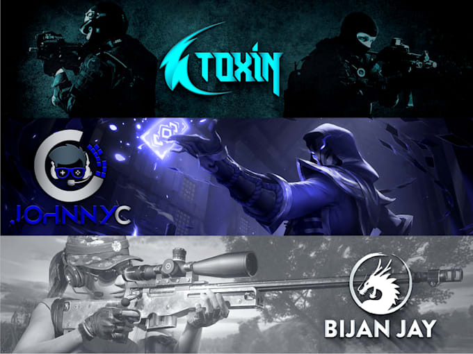 design a youtube banner,gaming banner,twitch banner,header