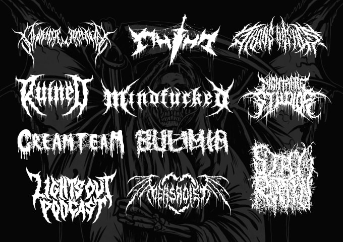 Draw black, slam, or death metal logo for your band by Hungrytukik | Fiverr