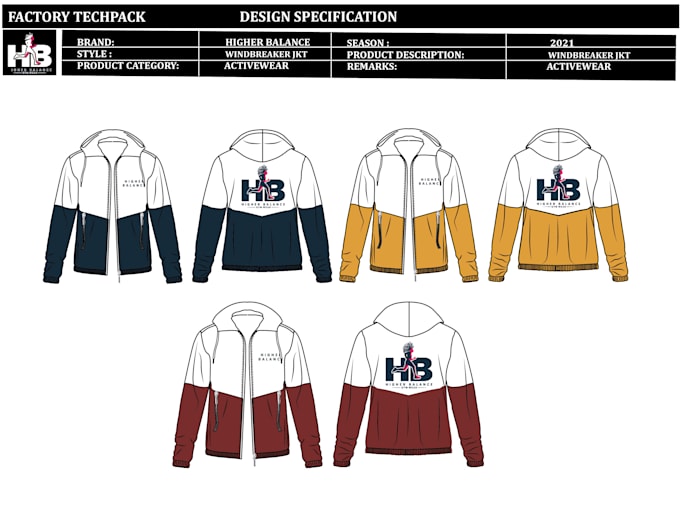 fashion design activewear, sportswear, gym wear with manufacture ready techpack