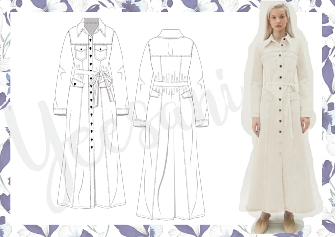 do technical fashion illustrations, technical flats, cads
