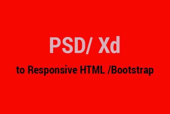convert psd, xd to html bootstrap