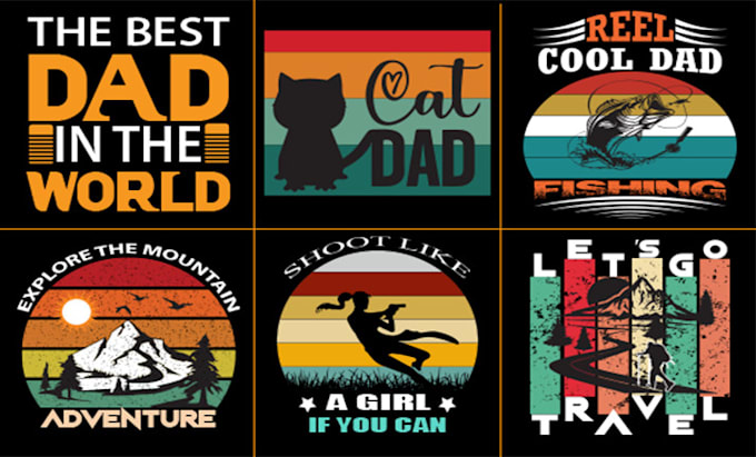 do custom graphics and retro vintage tshirt design in just 2 hours