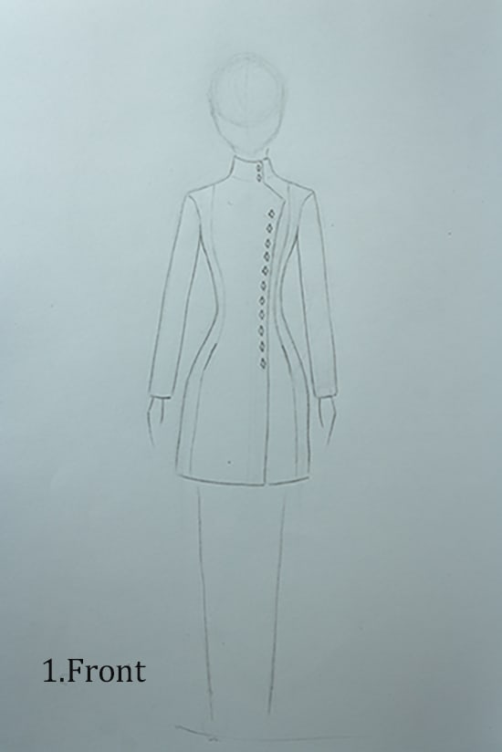 create skethced dress illustration