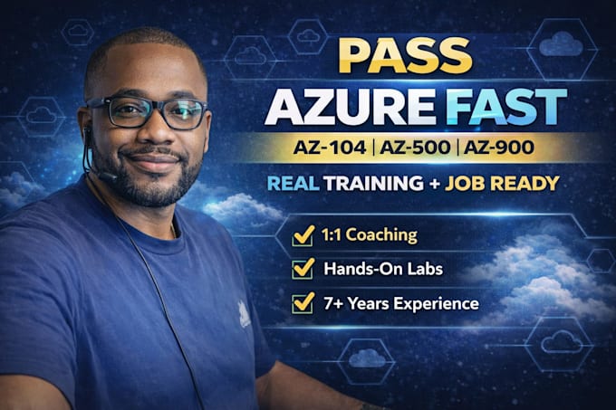 train you on microsoft azure cloud az 104, az 900,az 500