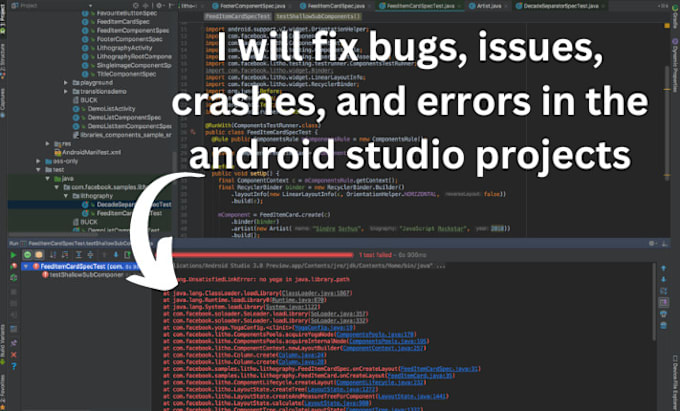 fix any bugs in your android app or android studio