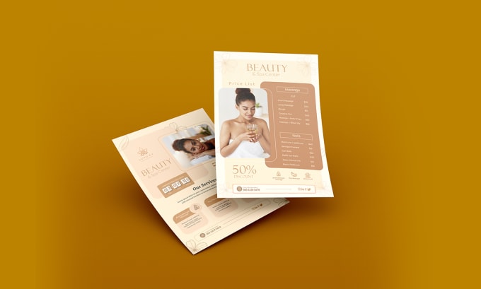 do spa flyer, beauty price list and booklet design for you