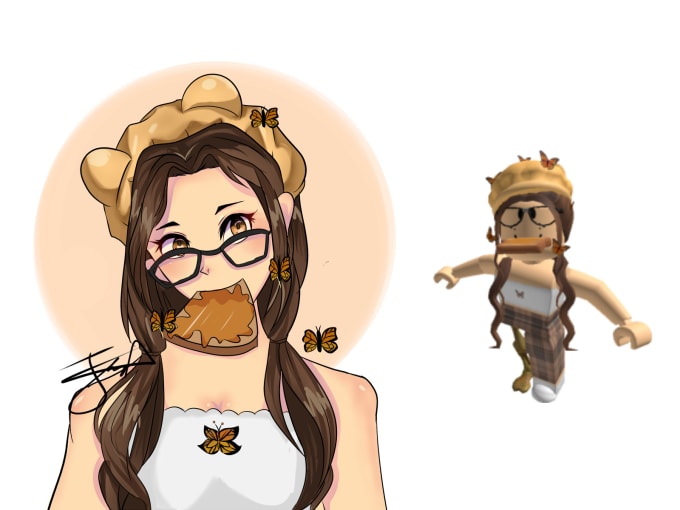 Draw Your Roblox Or Minecraft Avatar In Anime Style By Applepii Fiverr - girl sketch roblox avatar