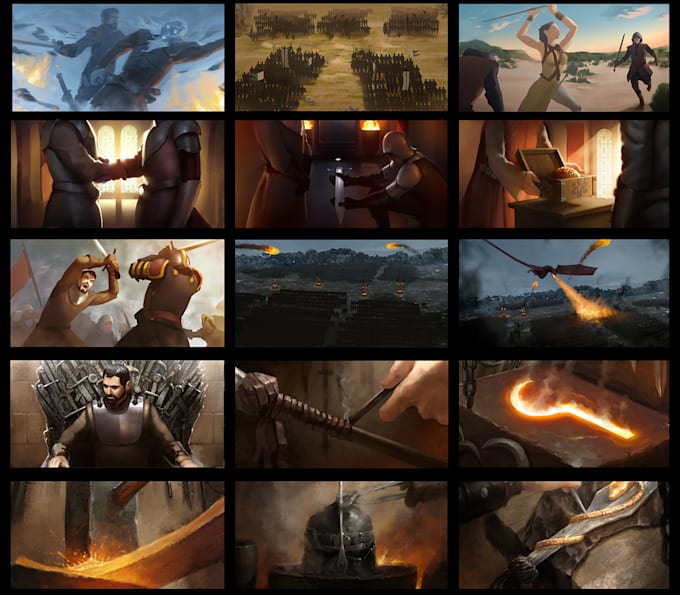 do a storyboard and color script