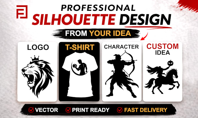 create custom silhouette logo or illustration from your idea