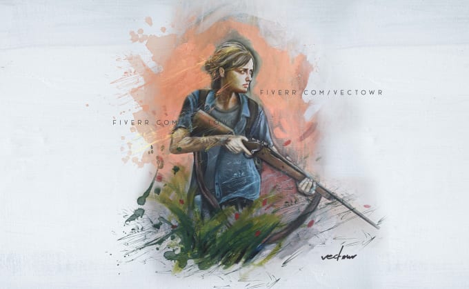 Do Oil Paint And Pencil Sketch Portrait Illustration By Vectowr