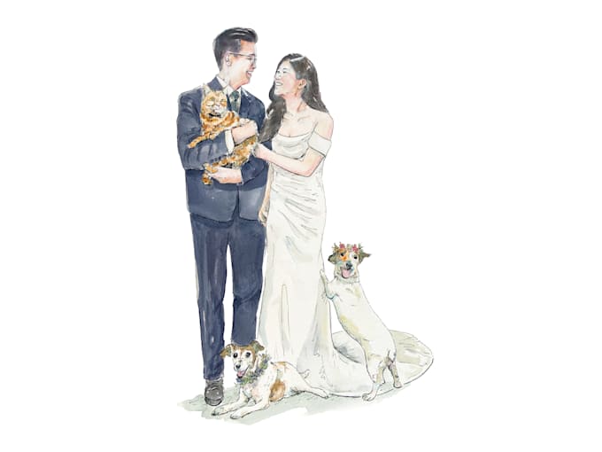 hand paint portraits of you or your pet in traditional watercolor