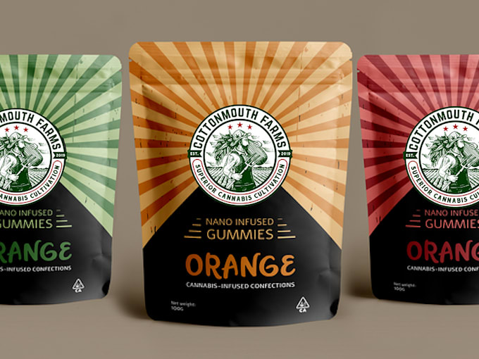 create cannabis, cbd, hemp product label and packaging