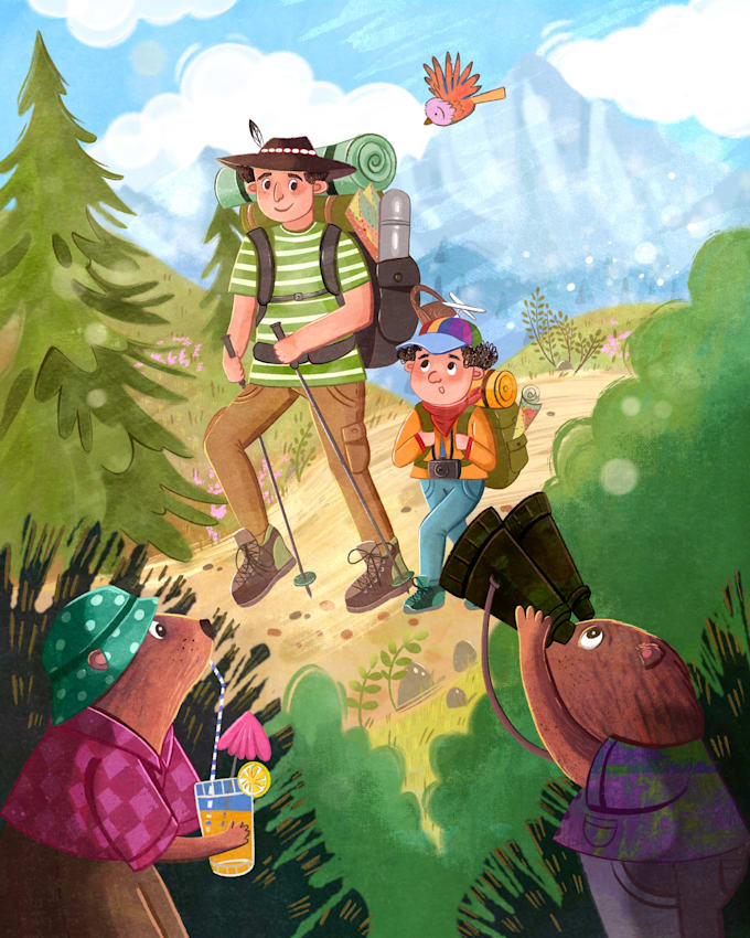 create cute children book illustration in soft cartoon style
