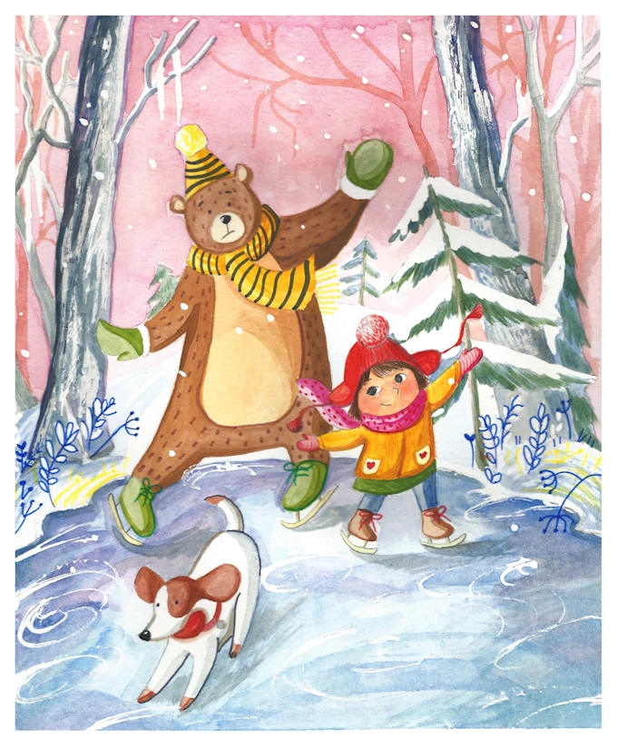 create cute children book illustration in soft cartoon style