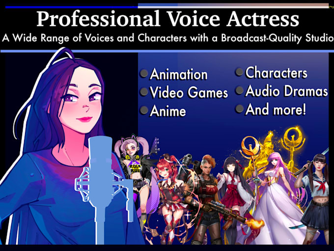 create high quality female character voiceovers