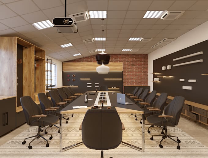 design 3d office interior and showroom,gym, hotel, cafe, spa