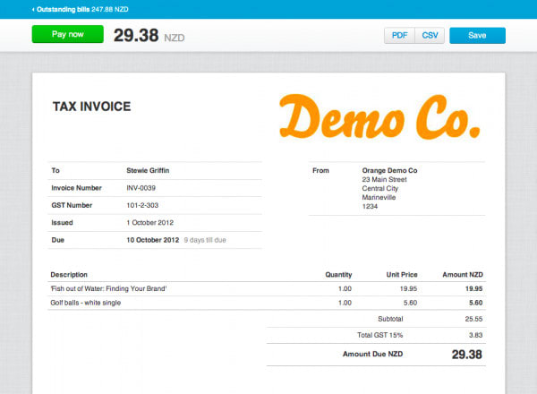 make xero invoice template as per your requirement