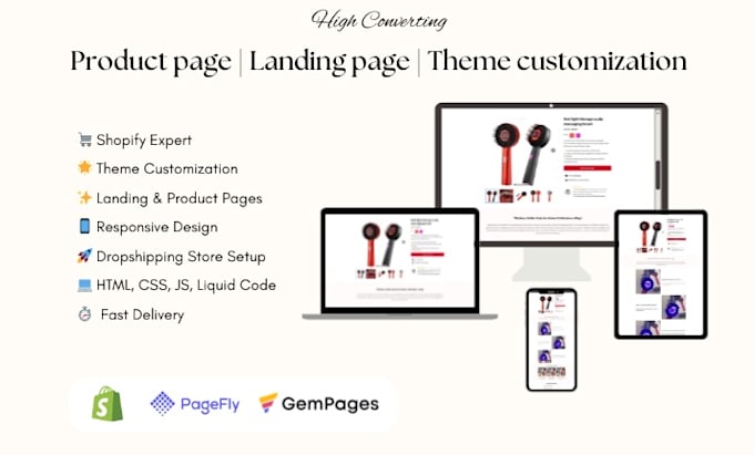 do shopify theme customization, custom liquid coding, bug fix, and metafield