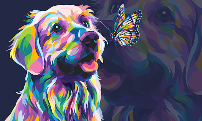 draw animal pet into vector pop art in 24 hours