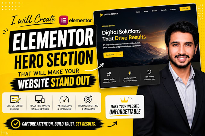 create elementor hero section that will make your website stand out