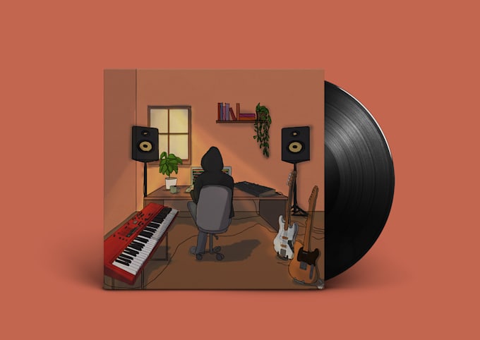 design a unique cartoon style album cover art