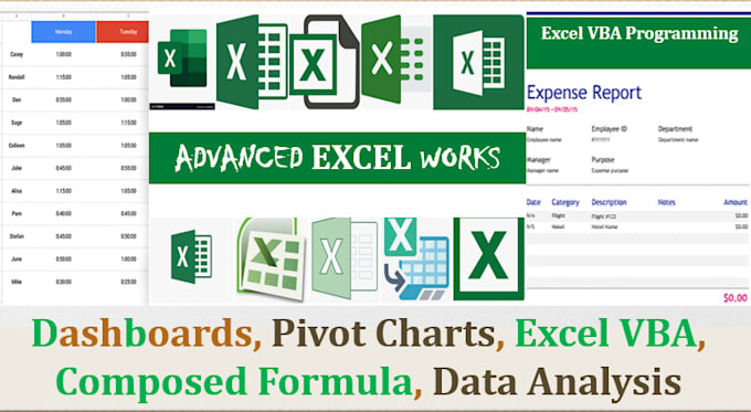 offer advanced excel data analytics and dashboards sevices