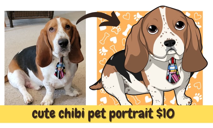 draw cute chibi cartoon portraits of your pet