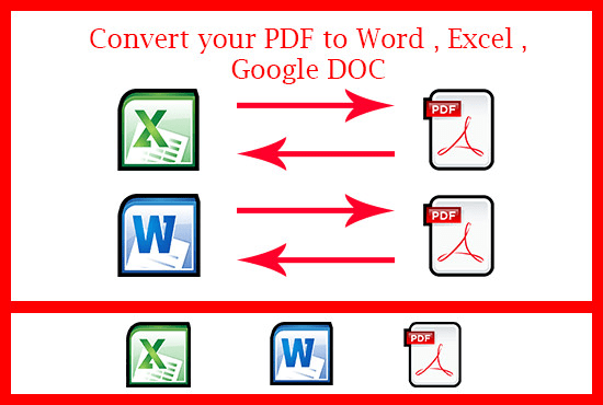 convert your PDF to word, excel, google doc