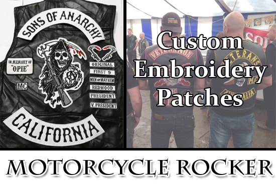do custom embroidered biker patches rockers with shipping
