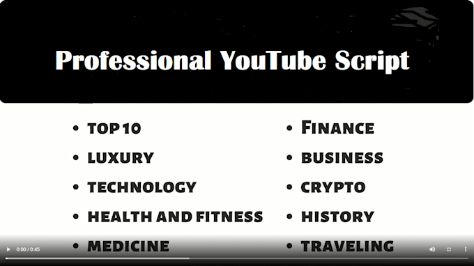 write professional youtube script