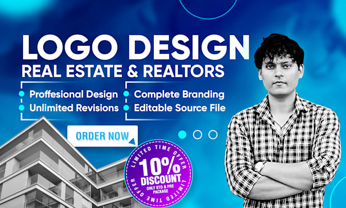 design real estate and realtor stunning logo with branding kit